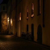 Podvečer v Regensburgu.