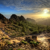 Soumrak nad Roque Nublo