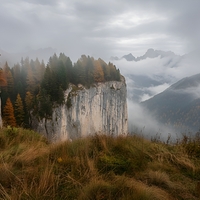 Ze skály v Dolomitech